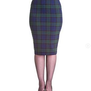 Hell Bunny Plaid Pencil Skirt - 4X